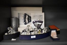 A Swarovski crystal home display of animals to include squirrel, swan, mouse, and butterfly