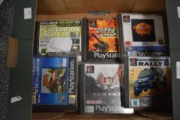 Six original Playstation games including Tomb Raider, Rage Racer, Colin Mcrea rally, and Die Hard