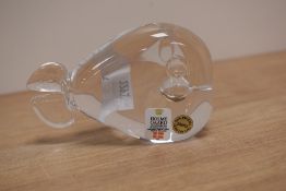 A Danish Holme Gaard glasspaperweight, modelled in the form of a stylised fish, 24% lead crystal,