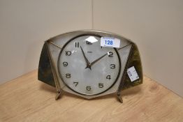 A mid-20th Century Metamec battery operated mantel clock, of Art Deco style, measuring 14cm high