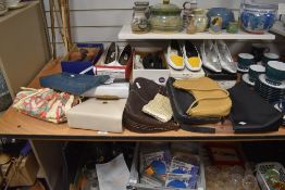 A selection of vintage ladies size 5 shoes from Max Bally, Captiva and K and eight assorted handbags