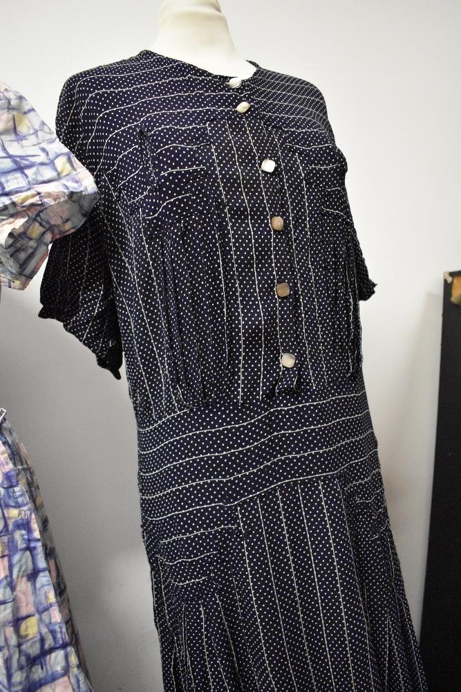 Five 1930s to 50s dresses and gowns, all with damage and / or repair, some wearable with - Image 12 of 19