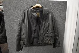 A ladies JTS leather motorbike jacket size GB10.
