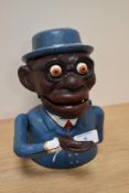 A John Harper & Co painted cast-metal mechanical charicaturemoney box, moulded John Harper and Co,