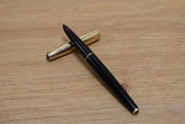 A Parker 61 fountain pen in black, double jewelled with 12ct rolled gold cap