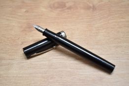 A Sheaffer No Nonsense cartridge fill fountain pen in black having Sheaffer Itallic F made in USA