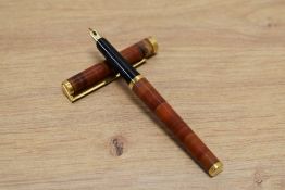 A S T Dupont Classique converter fill fountain pen in Laque de Chine with gold trim having 18k 750