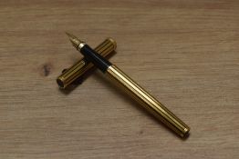 A boxed Parker Sonnet Athenes cartridge/converter fill fountain pen in gold plated black lacque