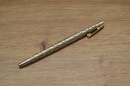 A boxed Lady Sheaffer ballpoint pen in Skripsert pattern