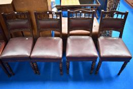 A set of four Victorian mahogany dining chairs