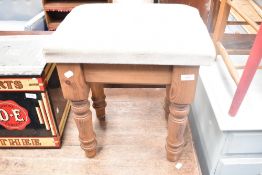 A pine dressing table stool
