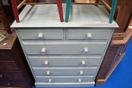 A traditional chest of two over four painted pine chest, width 92cm, height 113cm