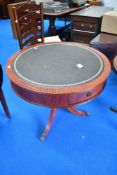 A reproduction Regency drum table , diameter approx. 84cm