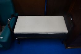 A Victorian and later ebonised duet stool