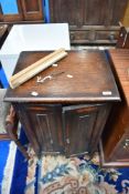An early 20th century oak side cabinet width approx 46cm.