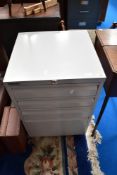 A modern Bisley set of filing drawers.