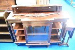 A 19th Century mahogany sideboard/chifonier having ledge back , lower central display section