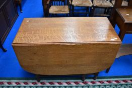 An early 20th Century oak twist gateleg table, width approx 106cm