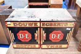 A vintage Douwe Egberts storage tin, dimensions approx W61 D32 H36