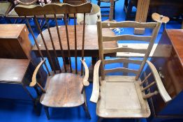 Two traditional country armchairs