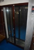 A vintage shop fitting mirror back cabinet , labelled for S Maw, Son & Sons Ltd, approx dimensions