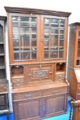 A Victorian Aesthetic bureau bookcase, height approx. 220cm, width 125cm, depth 42cm