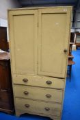A painted pantry cupboard , approx dimensions H191 W87 D42cm