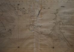 20th Century, A map - 'Part of the West Coast of England', framed and under glass, measuring 73cm