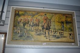 20th Century School, coloured print, A country sporting illustrating depicting huntsmen and