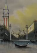 20th Century Italian School, oil on canvas, Two Venetian scenes including a depiction of the