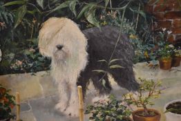A.Butterworth (20th Century, British), oil on board, An Old English Sheep Dog, signed and dated '