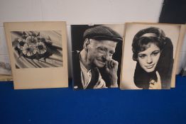 20th Century, photographic prints, Seven monochrome photographic prints and portraits on card, to