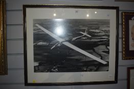 After Bob Moon (20th Century), photographic prints, Gliders in flight, both framed and under