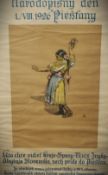 After Joza Uprka (1861-1940, Czech), poster print, Dancer from Piestany, framed and under glass,