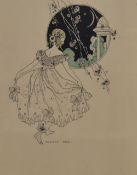 After Gladys Peto (1890-1977, British), coloured print, 'Lady Moon', of fashion interest, framed and