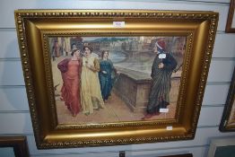 After Henry Holiday (1839-1927, British), coloured print, 'Dante and Beatrice', displayed within a