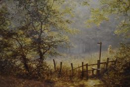 After David Dipnall (1941-2023, British), coloured print, 'Early July', framed, mounted, and under