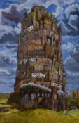 Matthew Ellwood (20th Century), coloured print, 'Tower of the Yorkshire Dales', framed and mounted,