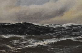 19th/20th Century School, coloured print, A choppy seascape, framed and under glass, measuring