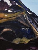 Susan Wearing (20th Century School), acrylic on canvas, An imposing hillside view with shadow and