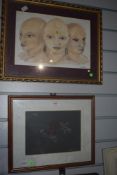 20th Century School, chalk on paper, A spaniel sleeping, signed A.Read and dated 1998 to the lower