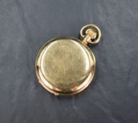 An 18ct gold Waltham U.S.A top wound full hunter pocket watch, the white dial with Roman numerals