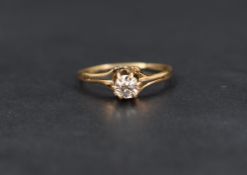 A diamond solitaire ring, the mixed cut diamond measuring approximately 0.33ct, in a six claw