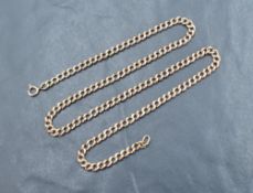 A 9ct rose gold curb link chain, approx 16' & 11.8g