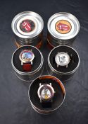 Three Rolling Stones fashion wrist watches, all having decorative faces and detail en verso with