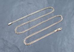 A 9ct rose gold flat link curb chain, approx 18' & 4.5g