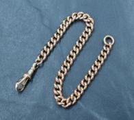 A 9ct rose gold curb link bracelet of even form having dog leash clasp, approx 200mm long and 17.8g