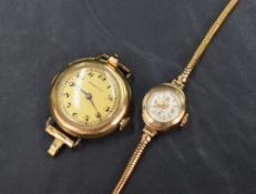 An Accurist 9ct gold cased wristwatch, the circular champagne dial with Arabic numerals and baton