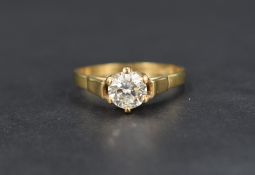 A diamond solitaire ring,the brilliant cut diamond being approx 0.75ct in a 6 claw set mount with