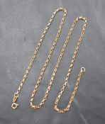 A 9ct gold rollo link chain, 46cm and 4.4g